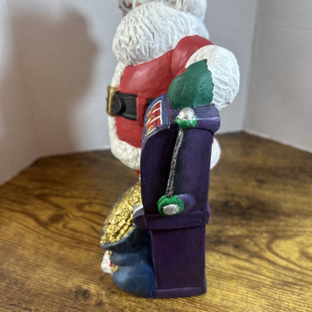 Santa Jackpot Gambling Cards Dice Poker Hand Figurine Hand Painted 2002 8.5 Inch - Picture 8 of 12